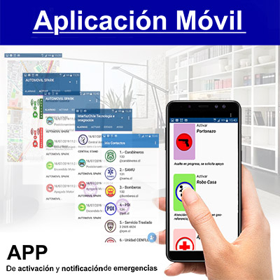 Recuadro de imagen que muestra GPS-10021005, Red de Apoyo 100% efectividad alarmas comunitarias control sos hogar seguro protegido emergencias catastrofes naturales protocolo accion red de apoyo vecinos unidos apoyo medicos incendios robos interfazchile 