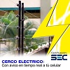 Recuadro que representa un cerco electrico que incluye una central de alarmas